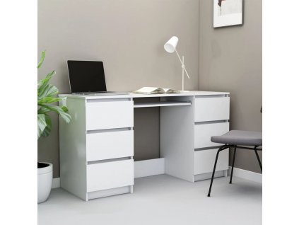 Psací stůl bílý 140 x 50 x 77 cm kompozitní dřevo