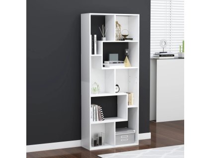 Knihovna bílá 67 x 24 x 161 cm kompozitní dřevo