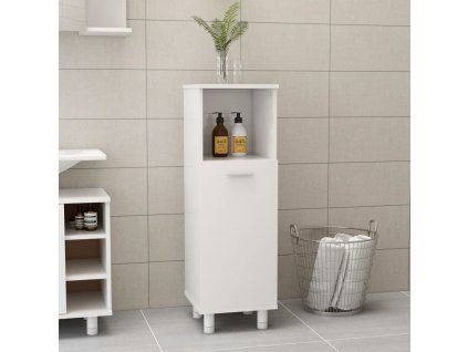 Koupelnová skříňka bílá lesklá 30 x 30 x 95 cm kompozitní dřevo