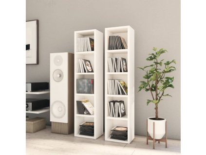 Skříňky na CD 2 ks bílé 21 x 16 x 93,5 cm dřevotříska