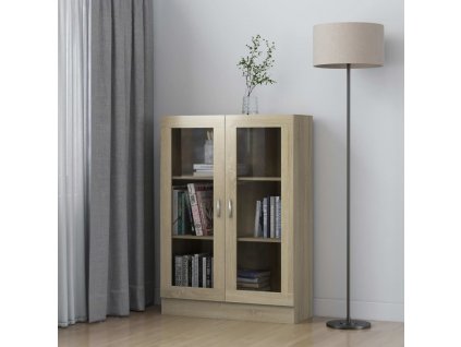 Prosklená skříň dub sonoma 82,5x30,5x115 cm kompozitní dřevo