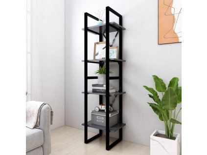 4patrová knihovna šedá 40 x 30 x 140 cm kompozitní dřevo