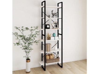 Vysoký regál bílý 80 x 30 x 210 cm masivní borové dřevo