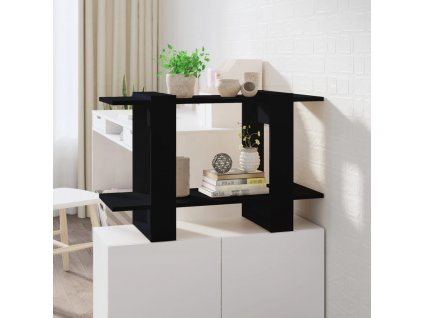 Knihovna / dělicí stěna černá 80 x 30 x 51 cm