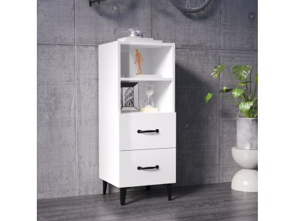 Příborník bílý s vysokým leskem 34,5x34x90 cm kompozitní dřevo