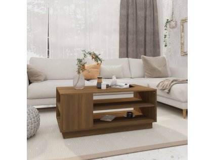 Konferenční stolek hnědý dub 102 x 55 x 43 cm kompozitní dřevo