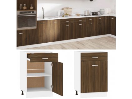 Zásuvková skříňka "Lyon" hnědý dub 50x46x81,5 cm, konstrukční dřevo