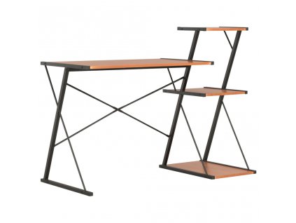Psací stůl s poličkou černý a hnědý 116 x 50 x 93 cm