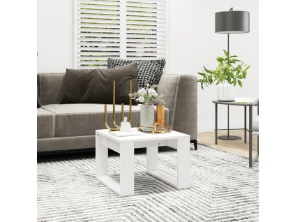 Odkládací stolek bílý 50 x 50 x 35 cm kompozitní dřevo