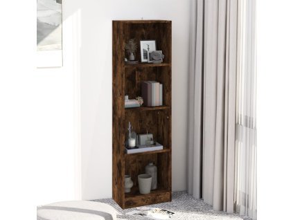 4patrová knihovna kouřový dub 40 x 24 x 143 cm kompozitní dřevo