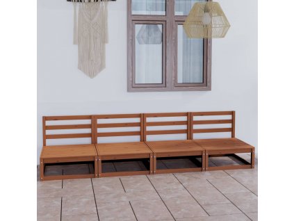 4místná zahradní pohovka medově hnědá masivní borovice