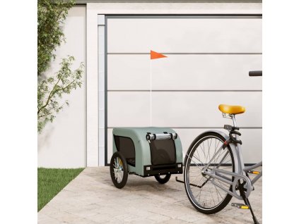 Vozík za kolo pro psa šedý a černý oxfordská tkanina a železo