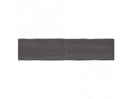 Stolní deska tmavě hnědá 220x50x(2-4)cm ošetřený dub živá hrana
