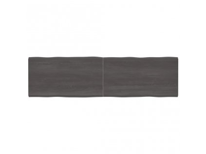 Stolní deska tmavě hnědá 220x60x(2-4)cm ošetřený dub živá hrana