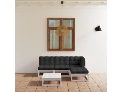 5dílná zahradní sedací souprava s poduškami masivní borovice