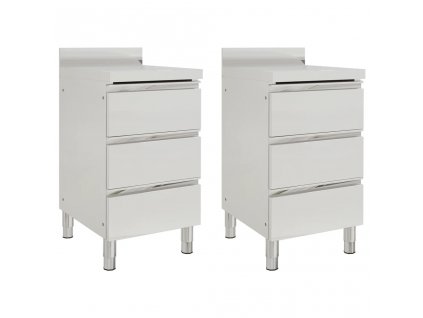 Profesionální kuchyňské skříňky se 3 zásuvkami 2 ks 50x60x96 cm