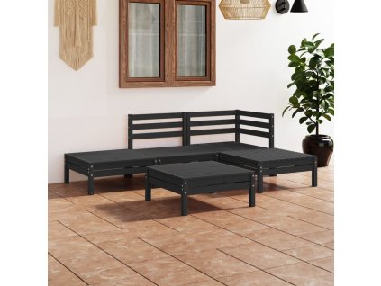 5dílná zahradní sedací souprava masivní borovice černá