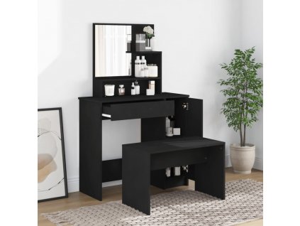 Set toaletního stolku černý 86,5 x 35 x 136 cm