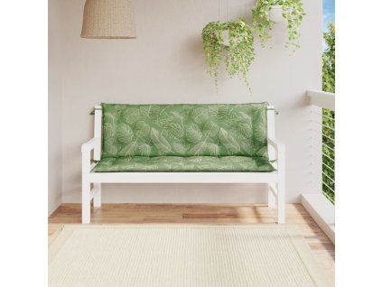Podušky na zahradní lavici 2 ks vzor listů 150x50x7 cm textil