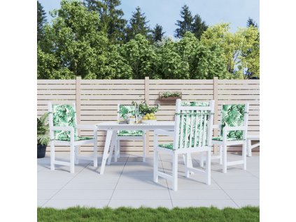 Podušky na židli s nízkým opěradlem 4 ks vzor listů textil