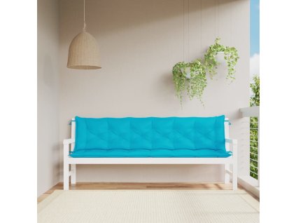 Podušky na zahradní lavici 2 ks tyrkysové 200x50x7 cm textil