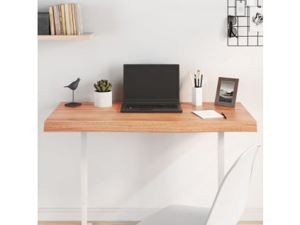 Stolní deska světle hnědá 100x40x(2-6)cm ošetřený masivní dub