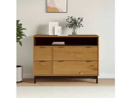 Zásuvková komoda FLAM 110 x 40 x 80 cm masivní borové dřevo
