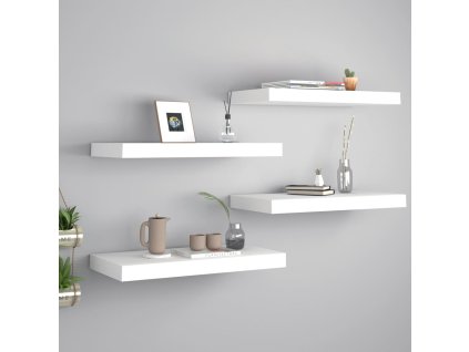 Plovoucí nástěnné police 4 ks bílé 50 x 23 x 3,8 cm MDF
