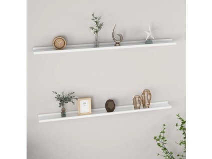 Nástěnné police 2 ks bílé 115 x 9 x 3 cm