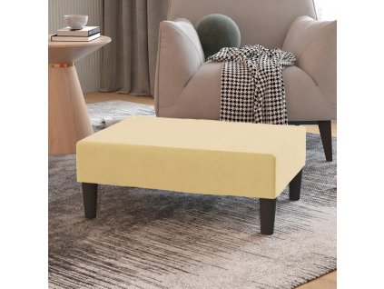 Podnožka krémová 78 x 56 x 32 cm samet