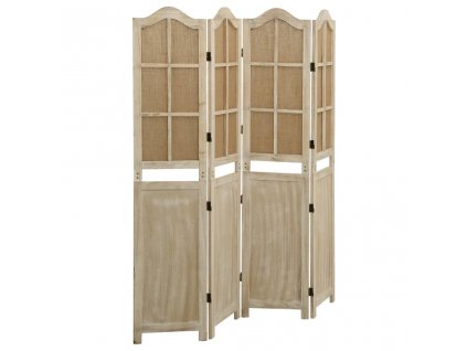 4dílný paraván hnědý 140 x 165 cm textil