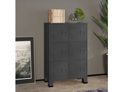 Industriální úložná skříň antracitová 75 x 40 x 115 cm kov