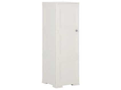 Plastová skříňka 40 x 43 x 125 cm design dřeva angorská bílá