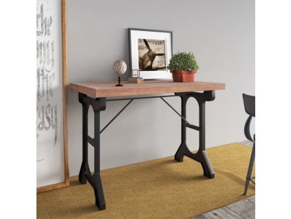 Jídelní stůl 110 x 65 x 82 cm masivní jedlové dřevo a železo