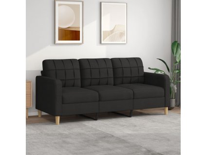 3místná pohovka černá 180 cm textil