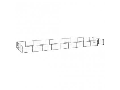Psí kotec černý 30 m² ocel 3082134