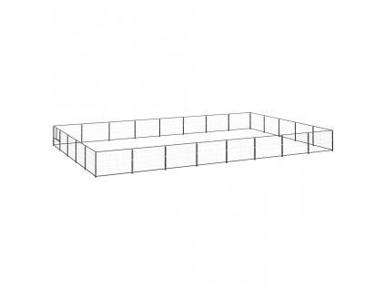 Psí kotec černý 40 m² ocel 3082160