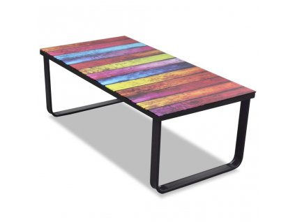 Skleněný konferenční stolek s potiskem, motiv klavíru