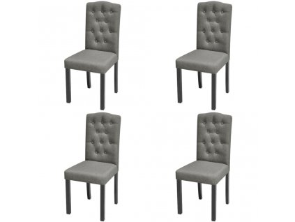 Jídelní židle 4 ks šedé textil