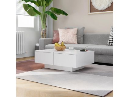 Konferenční stolek bílý 90 x 60 x 31 cm kompozitní dřevo