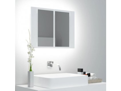 LED koupelnová skříňka se zrcadlem bílá 60 x 12 x 45 cm akryl