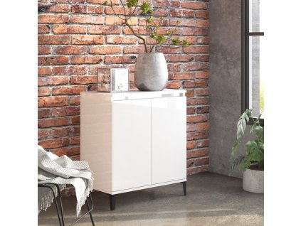 Příborník bílý s vysokým leskem 60x35x70 cm kompozitní dřevo