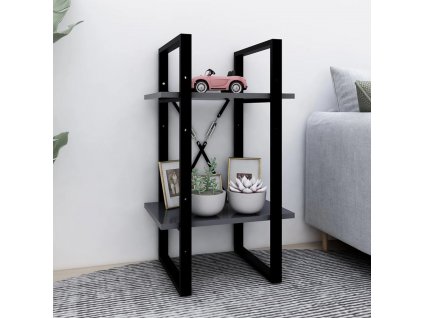 Knihovna se 2 policemi šedá 40 x 30 x 70 cm kompozitní dřevo