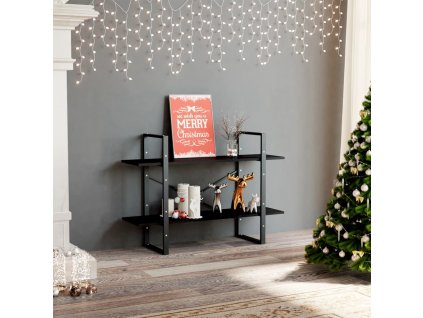 Knihovna se 2 policemi černá 100 x 30 x 70 cm kompozitní dřevo