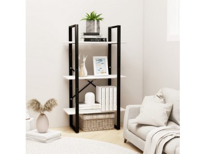 Úložný regál bílý 60 x 30 x 105 cm masivní borovice