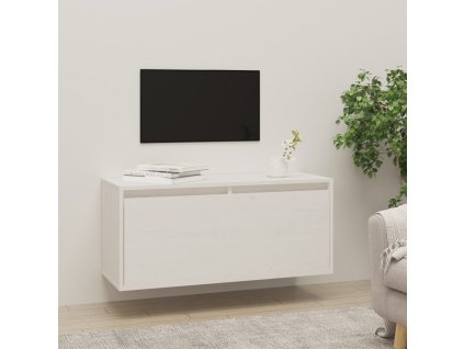 Nástěnná skříňka bílá 80 x 30 x 35 cm masivní borové dřevo