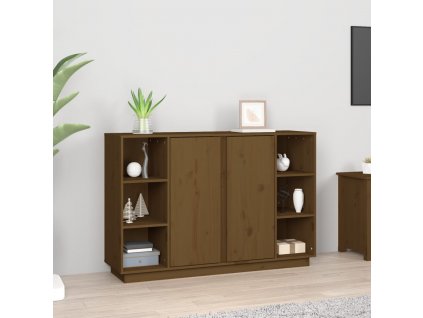 Příborník medově hnědý 120x35x80 cm masivní borové dřevo