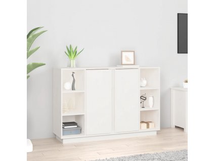 Příborník bílý 120x35x80 cm masivní borové dřevo