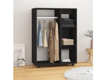 Šatní skříň černá 80 x 40 x 110 cm kompozitní dřevo
