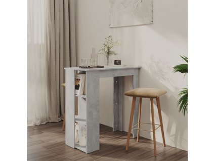Barový stůl s regálem betonově šedý 102x50x103,5 cm kompozit